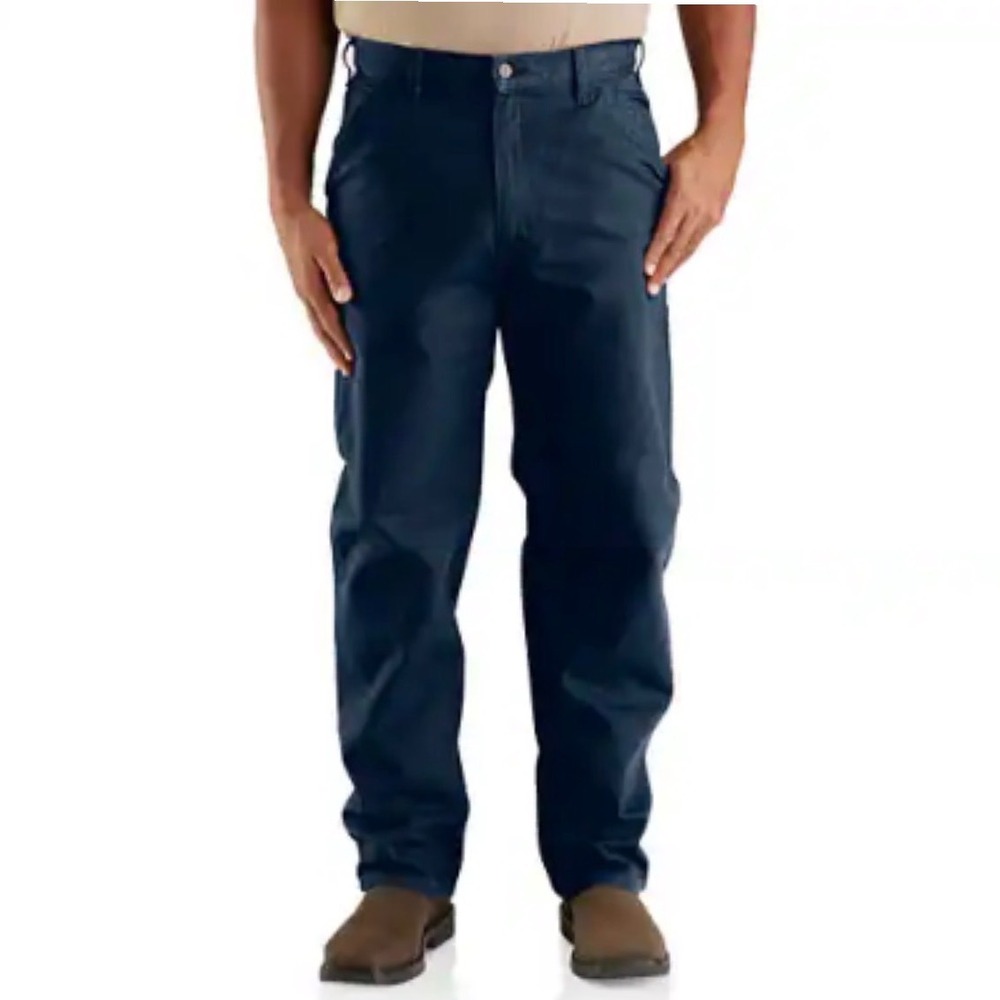 EUC CARHARTT B11 Loose Fit Canvas Duck Dungaree Carpenter Pants Mens 38x32 Navy